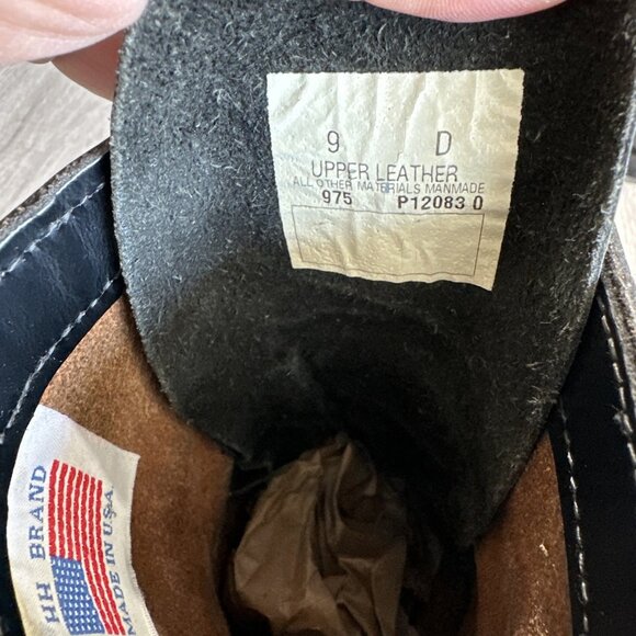 Vintage HH Brand 9 d Airborne Jump Boots 975 Combat Black Leather Lace Up USA main image 5